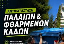 Αντικαθιστά ο Ψυχάλης τους παλιούς και φθαρμένους κάδους απορριμμάτων