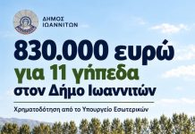 830.000 ευρώ για την αναβάθμιση 11 γηπέδων των Ιωαννίνων